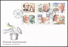 Gastronomy block of 6 FDC, Gasztronómia hatostömb FDC-n