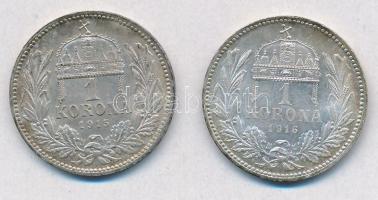 1915KB-1916KB 1K Ag "Ferenc József" (2x) T:1-
Adamo K5.1