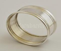 Ezüst(Ag) ovális szalvétagyűrű, jelzett, m: 2,5 cm, 5,5x4,5 cm, nettó: 24,2 g
