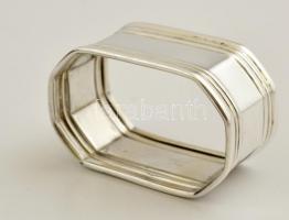 Ezüst(Ag) nyolcszögletes szalvétagyűrű, jelzett, m: 2,5 cm, 5,5x3,5 cm, nettó: 23,7 g