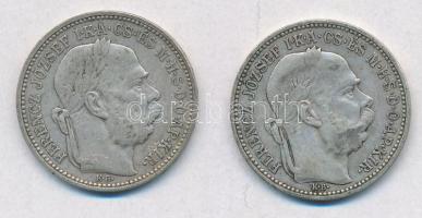 1894KB-1895KB 1K Ag "Ferenc József" (2x) T:2- Adamo K5