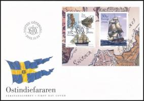 2003 Hajók bélyegfüzetlap Mi 293 FDC-n