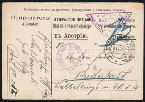1916 Hadifogoly levelezőlap Oroszországból, cenzúrázva / P.O.W. postcard from Russia, censored