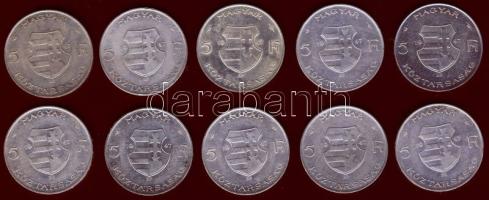 1947. 5Ft Ag (10x) "Kossuth" T:2