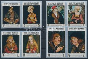Lucas Cranach paintings imperforated set, Lucas Cranach festményei vágott sor