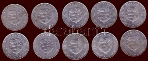 1947. 5Ft Ag (10x) "Kossuth" T:2