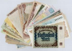 25db-os vegyes külföldi bankjegy tétel, közte Kínai Népköztársaság, Spanyolország, Bulgária, Nepál, ...