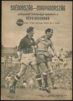 1955 A Svédország-Magyarország válogatott labdarúgó mérkőzés műsorfüzete, számos érdekes írással