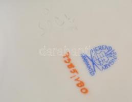 Herendi Viktória mintás porcelán áttört kínáló, kézzel festett, jelzett, apró lepattanásokkal, d: 15...