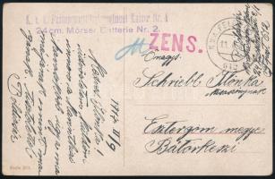 1917 Tábori posta képeslap / Field postcard "K.u.k. Festungsartillauregiment Kaiser Nr.1. / 24....