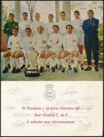 cca 1961 A Puskás-család tagjainak aláírásai karácsonyi üdvözlőlapon + Real Madrid ismertető lap nyo...