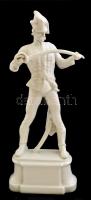 Herendi huszár figura, fehér mázas. Koronás jellel. Jelzett, hibátlan. / Antique Herend chinaware Hussar figure .23 cm
