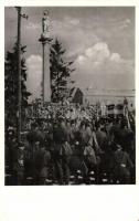 1938 Ipolyság, Sahy; bevonulás, az első tábori mise / entry of the Hungarian troops, the first field mass + Az első visszatért város Ipolyság So. Stpl. (EK)