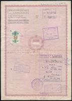 1961 A Magyar Népköztársaság fényképes útlevele magyar állampolgárságú állandó romániai lakosok rész...