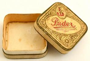 Régi púderes doboz, Makó, Városház gyógyszertár, 7×7×2 cm