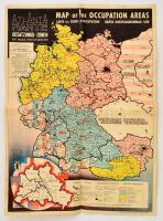 1945 Szövetségesek által megszállt európai területek. Hátoldalán megerősített / 1945 Occupation zones after world war II. 40x55 cm