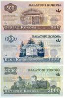 2012. 500K "Balatoni Korona" helyi pénz, "000000" sorszámmal, "MINTA" ...