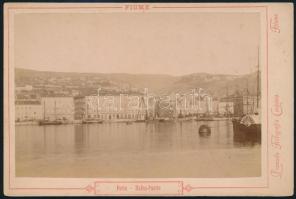 cca 1900 Fiume kikötő keményhátú fotó / Fiume port photo 16x11 cm