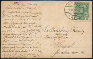 1914 "Vörös ördög" - huszár - portréja, fotólap, postán megküldve, 13,5×8,5 cm / 1914 Port...