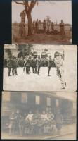 1916-1918 IV: Károly, akasztás a harctéren, katonafotók / 3 military photos