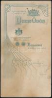 1906 Huszár portréja, keményhátú fotó Uher Ödön budapesti műterméből, 20,5×11 cm