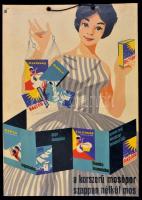 cca 1960 Mosópor reklám kartonon. Kifüggeszthető / Detergent advertising 25x35 cm