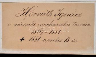 cca 1880 Horváth Ignác (1843-1881) műegyetemi tanár, MTA tag nagyméretű fotója, díszes karton keretb...