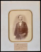 cca 1880 Horváth Ignác (1843-1881) műegyetemi tanár, MTA tag nagyméretű fotója, díszes karton keretb...
