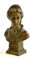cca 1900 Wittelsbach Erzsébet (1837-1898) osztrák császárné, magyar királyné bronz mellszobor / Empress Elisabeth (Sisi) bronze bust 12 cm