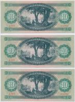 1969. 10Ft (3x) sorszámkövetők T:II,II- szép papír
Adamo F7