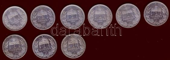 1K Ag 1893 (3x), 1895, 1896, 1912, 1914, 1915 (2x) Összesen 9db T:2+,2,2/3