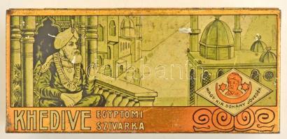 cca 1930 Khedive szivarka festett fém doboz / Hungarian tobacco box. Painted metal. 15x7x5 cm