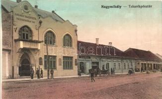 Nagymihály, Mihalovce; Takarékpénztár, Lichtig Hermann üzlete / savings bank, shops