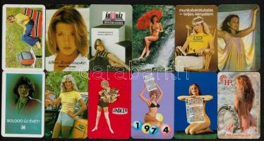 1973-2016 12 db hölgyeket ábrázoló kártyanaptár, köztük erotikusak is