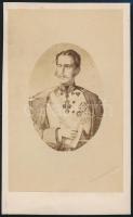 cca 1870 Ferenc József festményről készített fotója vizitkártya méretben / The emperors image. Sign Khloyber 6,5x10 cm