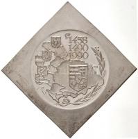 Fritz Mihály (1947-) 1990. "Mathias Rex" Mátyás király emlékcsegely, Ag csegely emlékérem ...