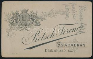 cca 1890 A Vermes féle palicsi versenypálya kerékpár versenyzőkkel. Pietsch szabadkai fotós fényképe...