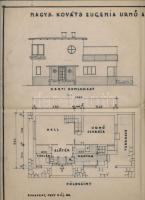 1937 Bp., Apahida utcai lakóház tervrajza (terv.: Németh Emil), a hajtások mentén kis sérülésekkel +...