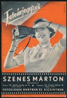 cca 1938-1940 Bp., Fényképezőgépek és fotócikkek képes árjegyzéke, 2 db: Hajdu Lajos és Szenes Márton Fotószaküzleteiből