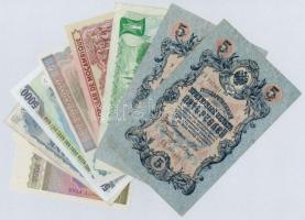 10db-os vegyes külföldi bankjegy tétel, közte Mianmar (3x) közte egy sorszámkövető pár, Vietnám, Moz...