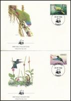 WWF: Madarak sor 4 db FDC-n WWF: Birds set on 4 FDCs