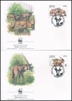 WWF: Kelet-afrikai nyársas antilop sor 4 db FDC-n, WWF East African antelope set 4 FDC