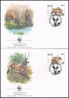 WWF East African antelope set 4 FDC WWF: Kelet-afrikai nyársas antilop sor 4 db FDC-n