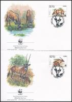 WWF: Kelet-afrikai nyársas antilop sor 4 db FDC-n WWF East African oryx set on 4 FDC