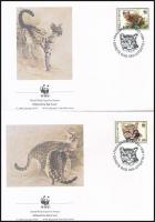 WWF Breeds of small cat 4 values + 4 FDC WWF: Kisméretű macskafajták 4 érték + 4 FDC