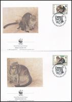 WWF Breeds of small cat 4 values + 4 FDC WWF: Kisméretű macskafajták 4 érték + 4 FDC