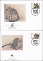 WWF Small breeds of cats 4 values + 4 FDC WWF: Kisméretű macskafajták 4 érték + 4 FDC