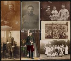 cca 1910-1920 Osztrák-magyar katonákat ábrázoló katonai fotók, 11 db, köztük több tiszt kitüntetésekkel, 11,5x8,5 cm és 14x9 cm közti méretben
