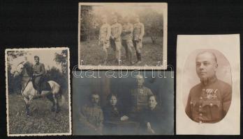 cca 1910-1920 Osztrák-magyar katonákat ábrázoló katonai fotók, 11 db, köztük több tiszt kitüntetések...
