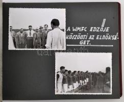 1940 Csepel, Labdarúgással kapcsolatos fotóalbum, melyet Garas Lajosnak, a Weiss Manfréd Futball Club és a Weiss Manfréd Torna Club elnökének készítettek, feliratozott album 24 db fotóval, 9x12 cm